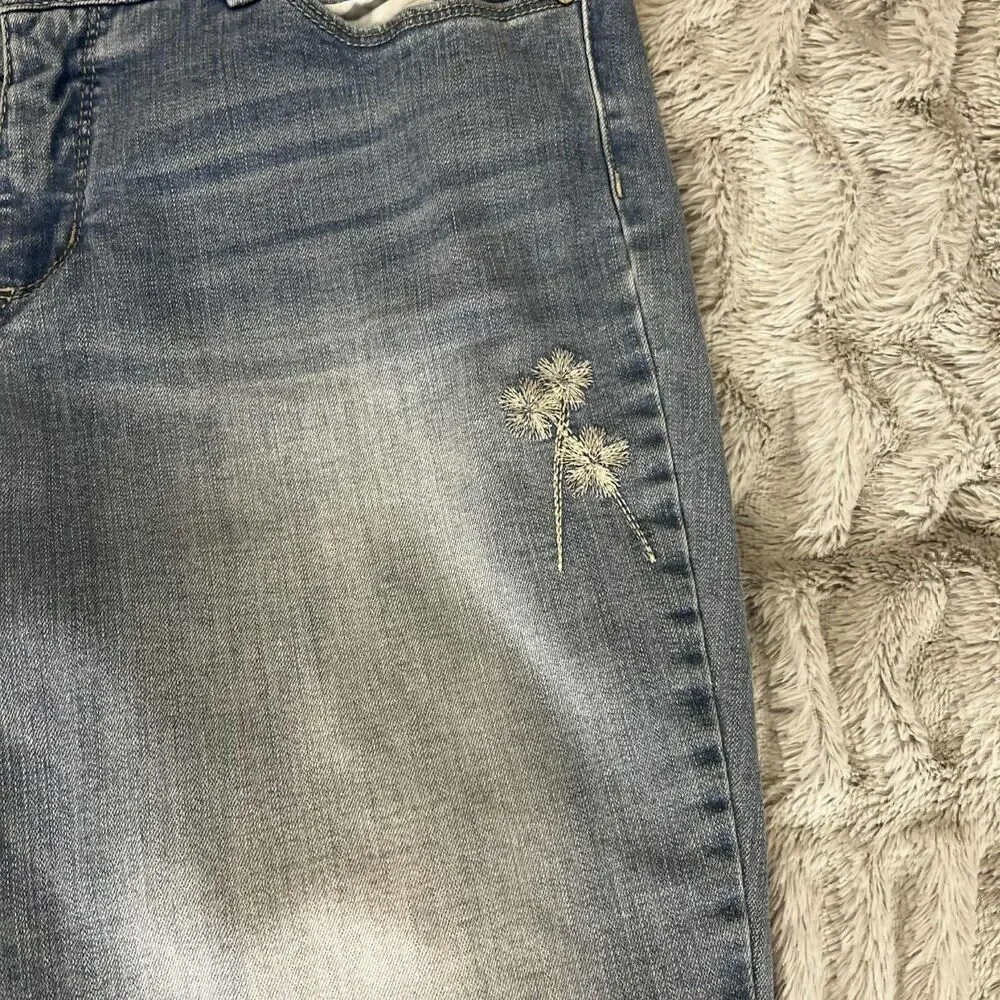 Vintage America Blues Jeans Women 12/31 Boho Skinny Ankle Embroidered Denim - Picture 9 of 12